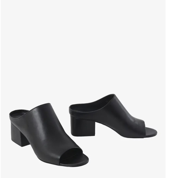 Philip Lim Cube 3.1 Open Toe Leather Mule Block Heel - Picture 1 of 3